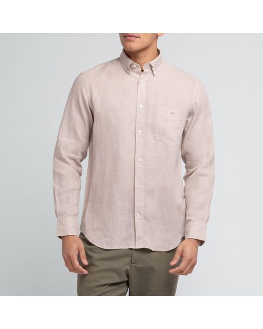Eden Park White Plain Linen Shirt for men