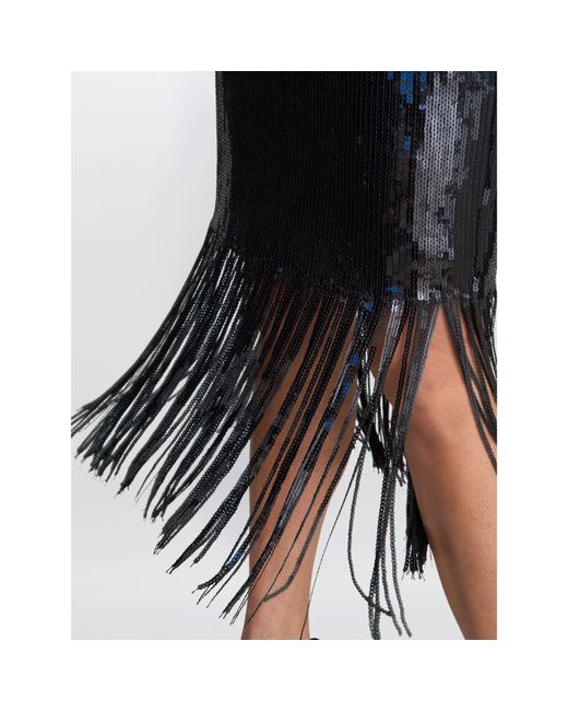 Gina Bacconi Black Breanna Sequin Cocktail Dress