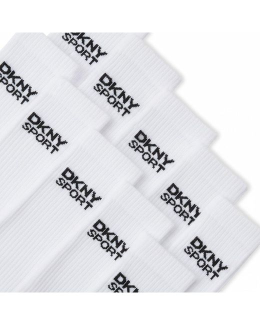 DKNY White 10 Pack Sports Socks Radde for men