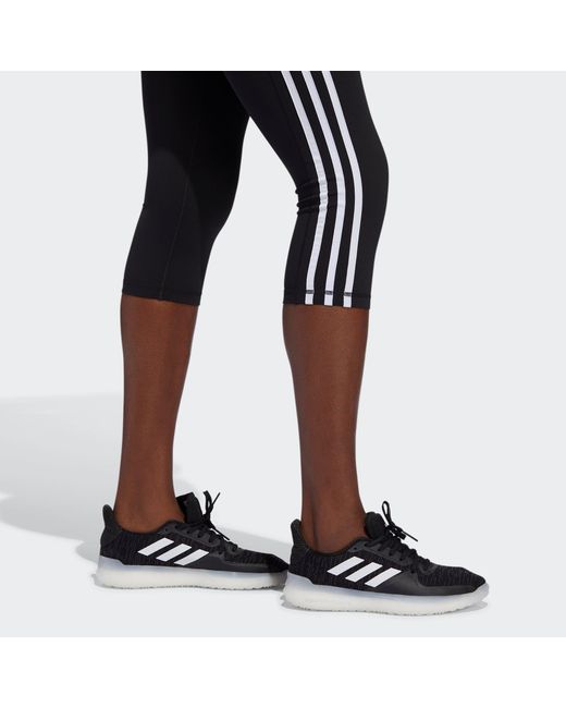 Adidas Black Believe This 2.0 3-Stripes 3/4 Leggings