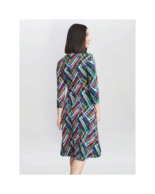 Gina Bacconi Blue Blair Jersey Wrap Dress
