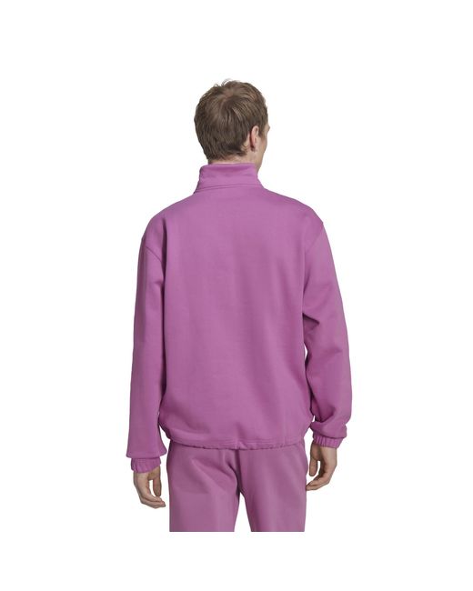 Adidas Originals Purple Adicolor Contempo Half-Zip Crew Sweatshirt for men