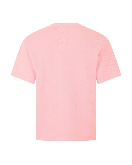 Boss Pink Bodywear Waffle T-Shirt With Structured Design for men