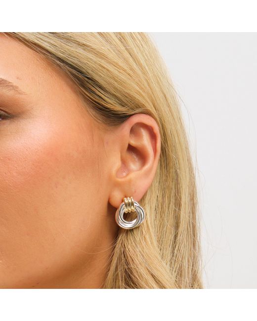 Jon Richard Metallic Rhodium Plated Pave And Fresh Water Halo Earrings