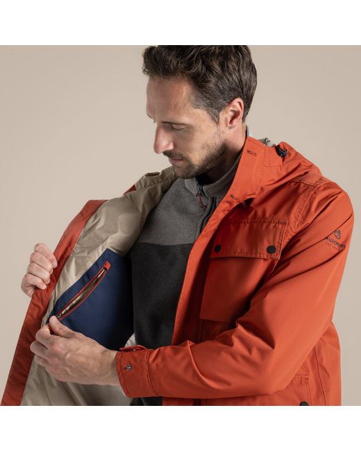 Craghoppers Red Hartley Rain Anorak for men
