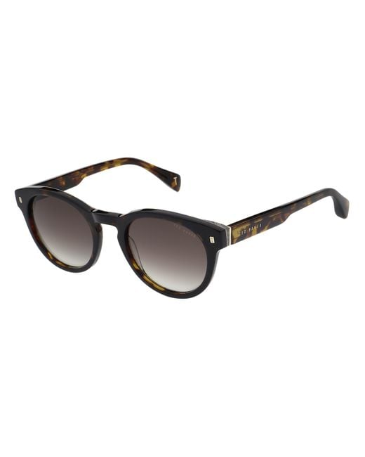 Ted Baker Brown Bak Dax Round Sunglasses for men