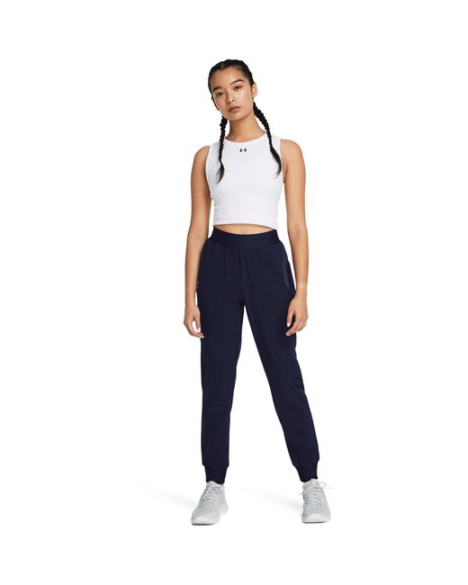 Under Armour Blue High Rise Woven Performance Tracksuit Bottom