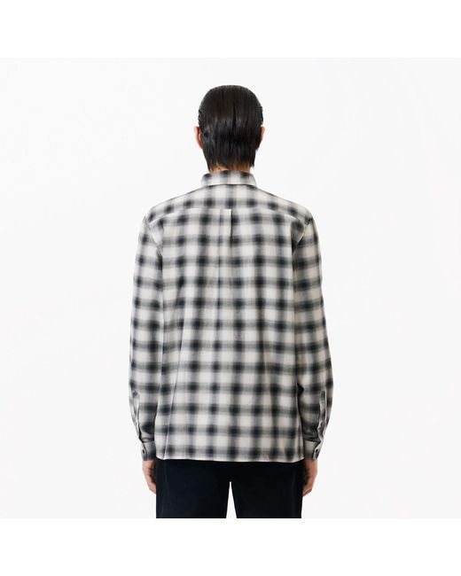 Lacoste Gray Regular Fit Flannel Shirt for men