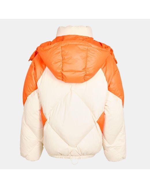 Lacoste Orange Quilted Thermal Puffer Jacket