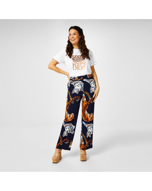 Biba Blue Wide Leg Trouser
