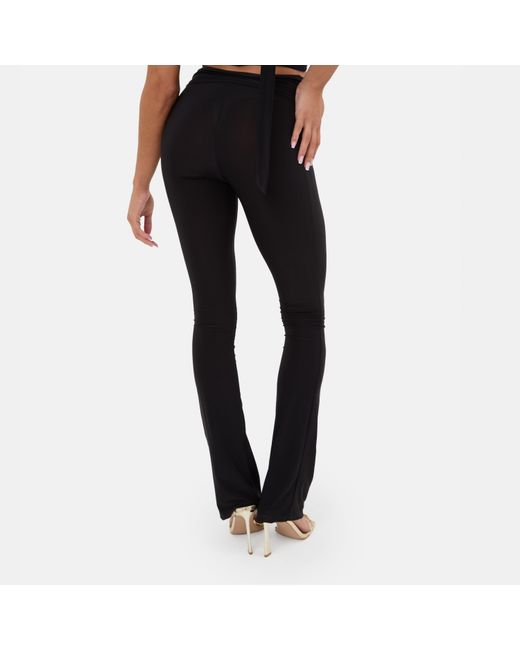 I Saw It First Black Hardwear Detail Flare Trousers