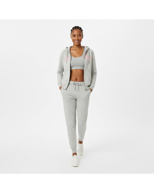 Jack Wills Gray Hunston Logo Zip Hoodie