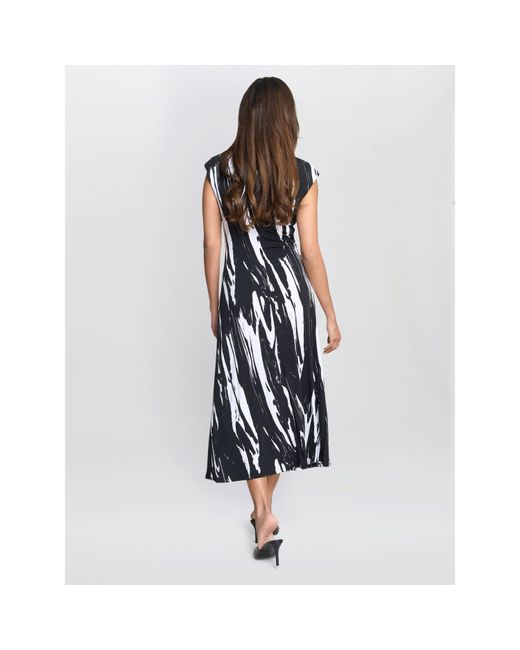Gina Bacconi Blue Lucia Abstract Print Dress