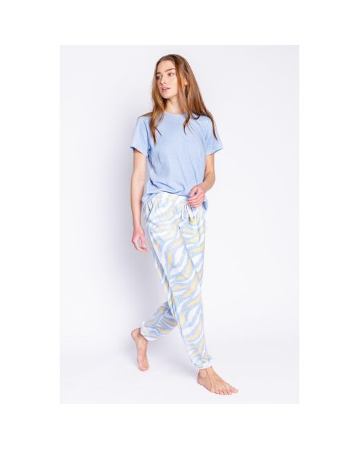Pj Salvage Blue Cuffed Pant