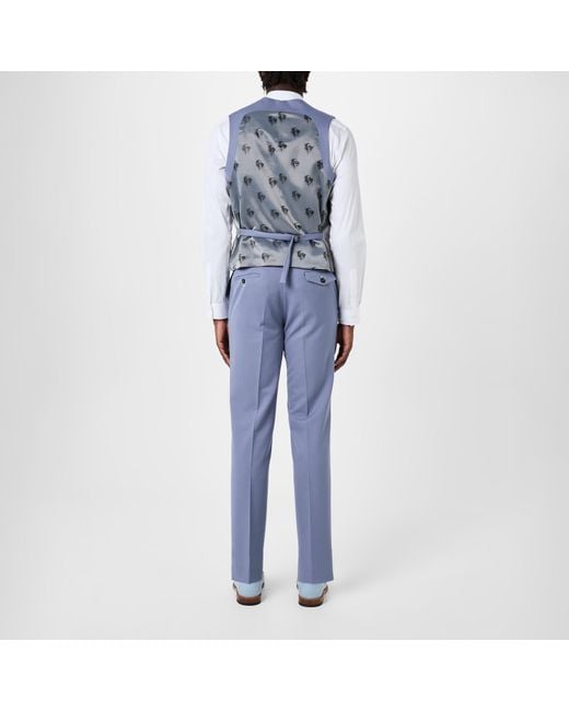 Twisted Tailor Blue Buscott Slim Fit Waistcoat for men