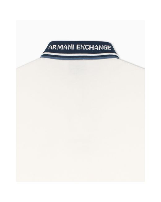 ARMANI EXCHANGE White Short Sleeve Polo Shirt for men