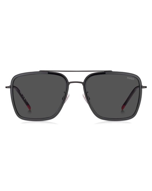 HUGO Black Square Aviator Sunglasses for men