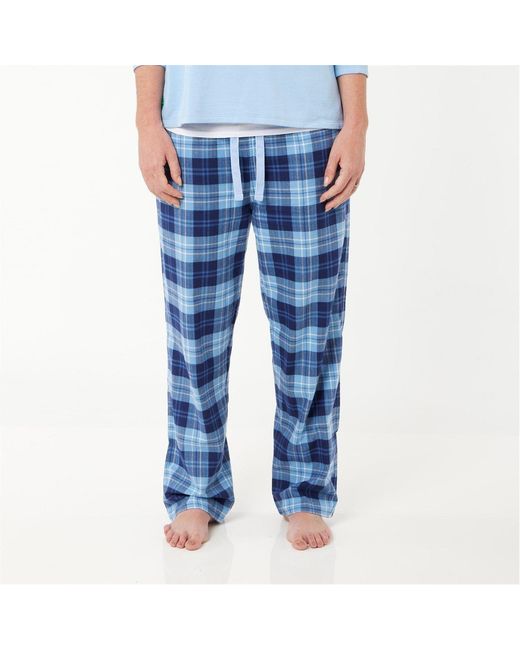 Lounge Blue Ladies Organic Brushed Cotton Lounge Trousers