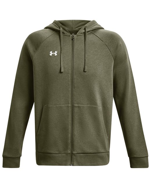Under Armour Green Ua Rival Fleece Full-Zip Hoodie for men