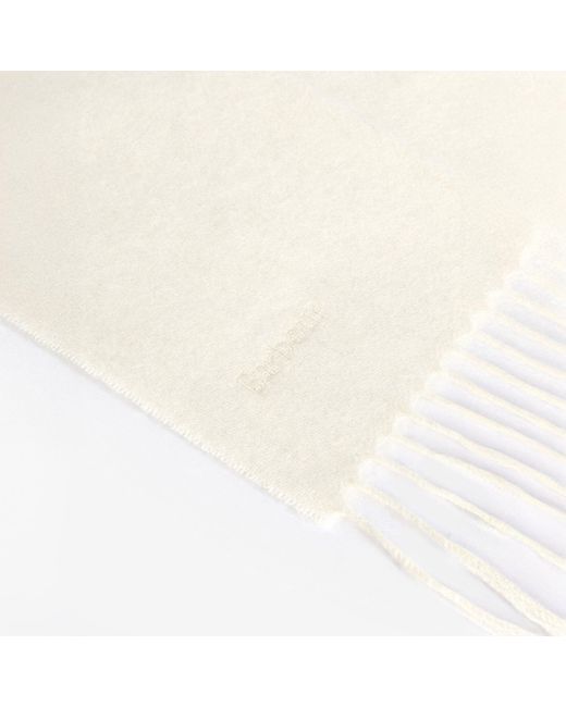Barbour White Lambswool Woven Scarf