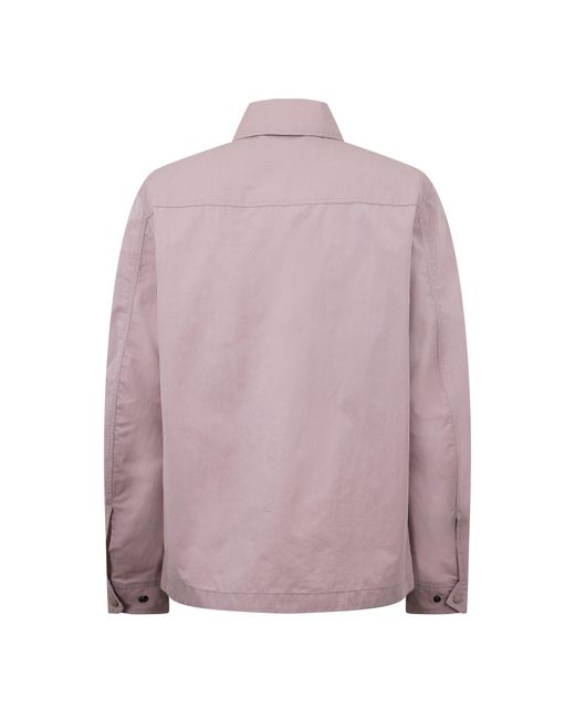 Belstaff Purple Stride Zip Collar Long Sleeve Overshirt for men