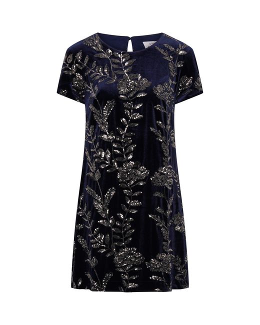 Gina Bacconi Black Cleopatra Embroidered Velvet Dress