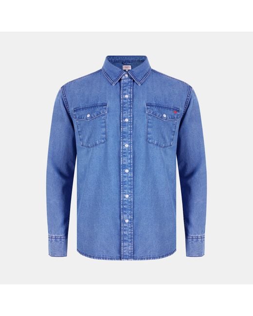 Lee Cooper Blue Long Sleeve Denim Shirt for men