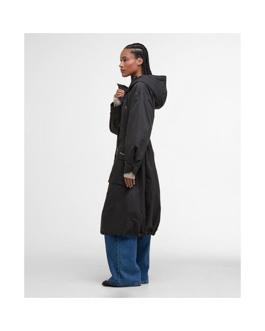 Barbour Black Dena Showerproof Hooded Long Sleeve Full Zip Rain Anorak