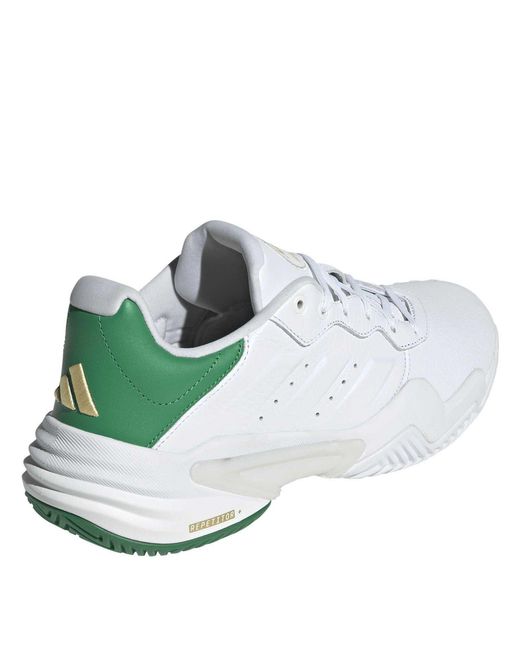 Adidas White Barricade 13 Leather Tennis Shoes for men