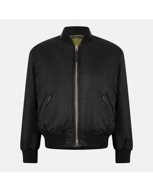 Tom Ford Black Lightweight Satin Bomber Jacket for men