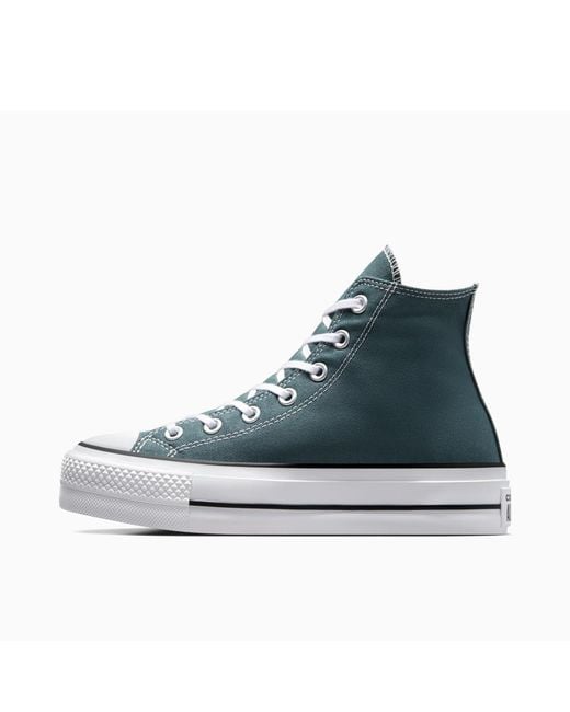 Converse Blue Chuck Taylor All Star Lif Platform Trainers