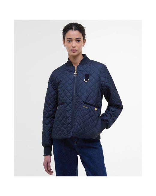 Barbour Blue Reyna Diamond Quilted Fitted Jacket