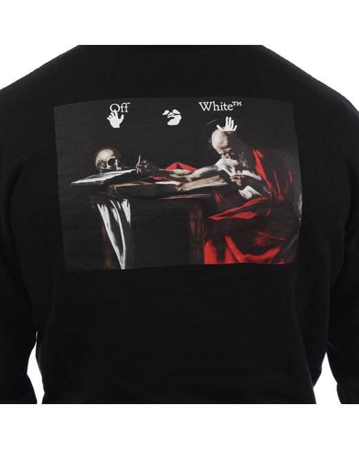 Off-White c/o Virgil Abloh Black Caravaggio Paint Over Hoodie for men