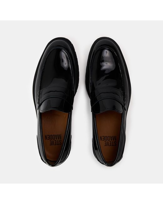 Steve Madden Black Maisonn Penny Loafers With Moc Toe for men