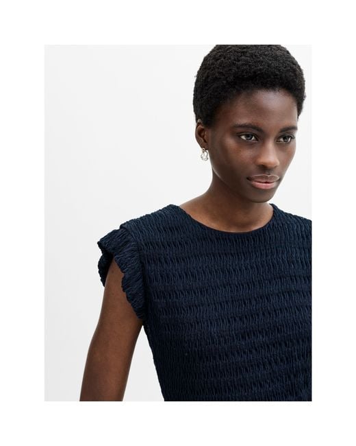 French Connection Blue Fc Zinnia Frill Top Ld64