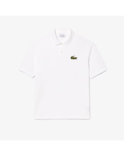 Lacoste White Loose-Fit L.12.12 Piqué Badge Polo Shirt for men