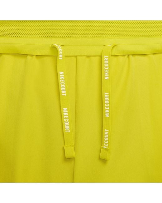 Nike Yellow Court Slam Dri-Fit Tennis Shorts for men