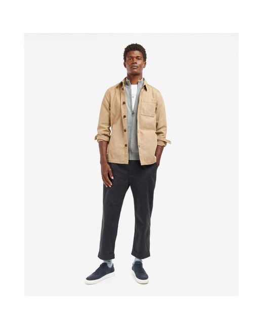 Barbour Natural Washed Cotton Long Sleeve Overshirt for men