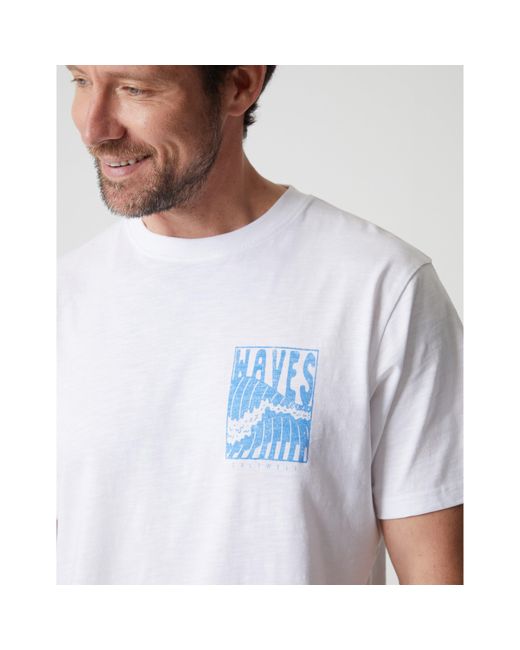 Saltwell White Argyle Regular Fit T-Shirt for men