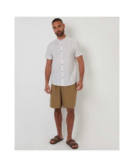 Threadbare White Papa Short-Sleeve Patterned Shirt for men