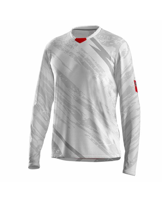 Bicycle Line Gray Ponente Upf 30+ V-Neck Long Sleeve Cycling Jersey for men