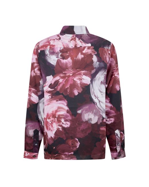 Ted Baker Purple Biton Long-Sleeve Patterned Shirt for men