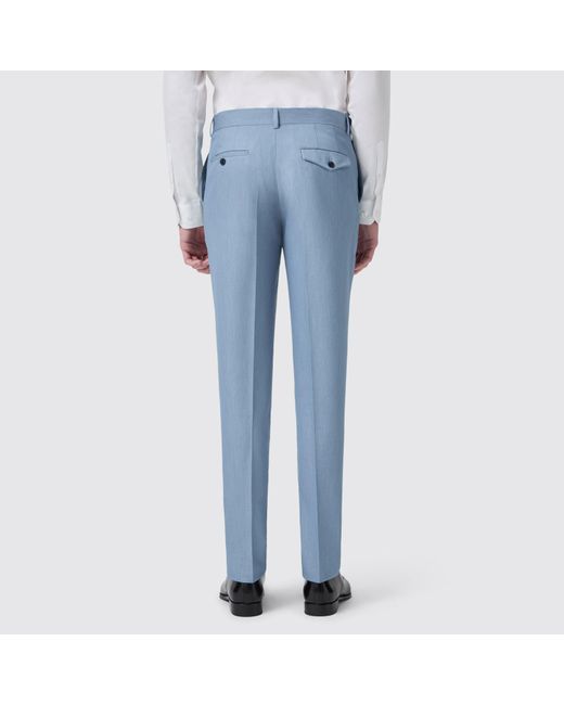 Twisted Tailor Blue Ellroy Slim Fit Trousers for men