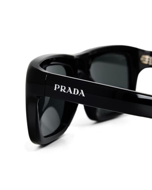 Prada Black 0Pr D11S Aviator Sunglasses for men