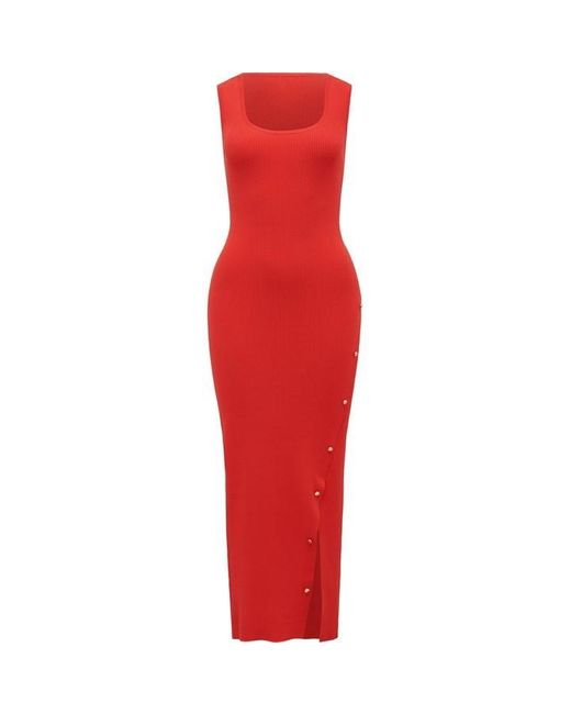 Forever New Red Chelsea Hardware Detail Midi Dress