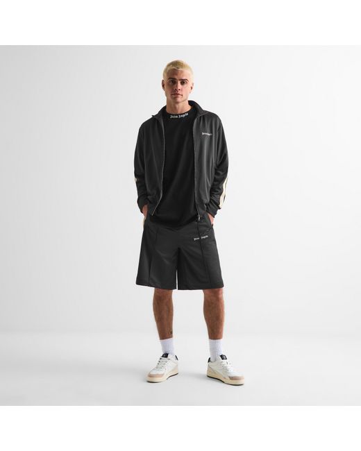 Palm Angels Black Woven Tracksuit Shorts for men