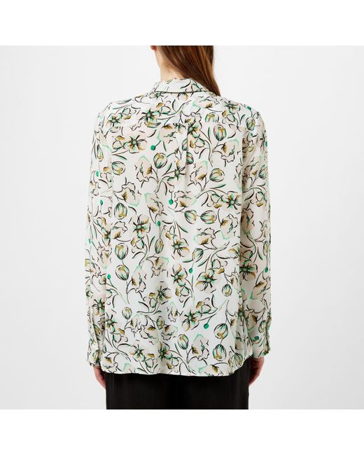 Marella Gray Goccia Floral Long-Sleeve Patterned Shirt