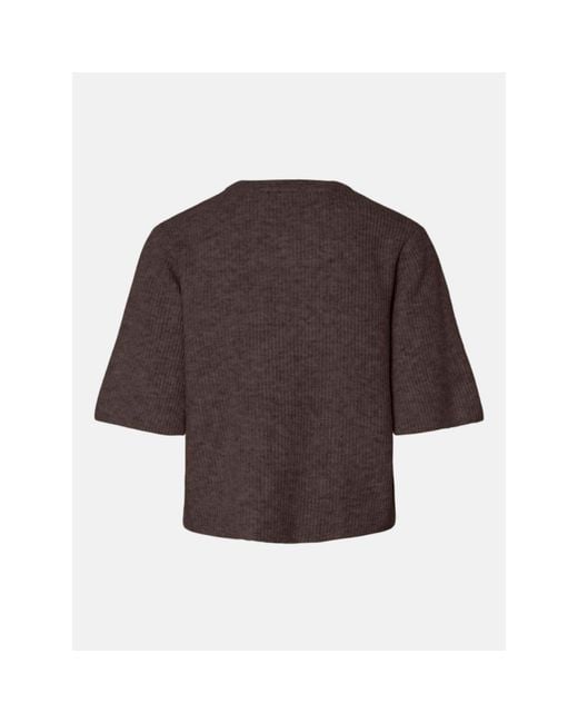 Pieces Brown Ss O-Neck Knt Ld63