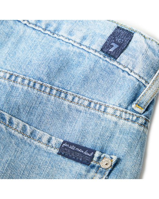 7 For All Mankind Blue Straight Leg Jeans for men