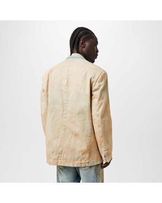 DIESEL Natural Structured Button-Front Denim Jacket for men
